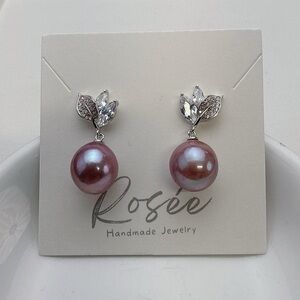 E340 S925 Stamped Freshwater Edison Baroque Pearl Earrings 11-12mm